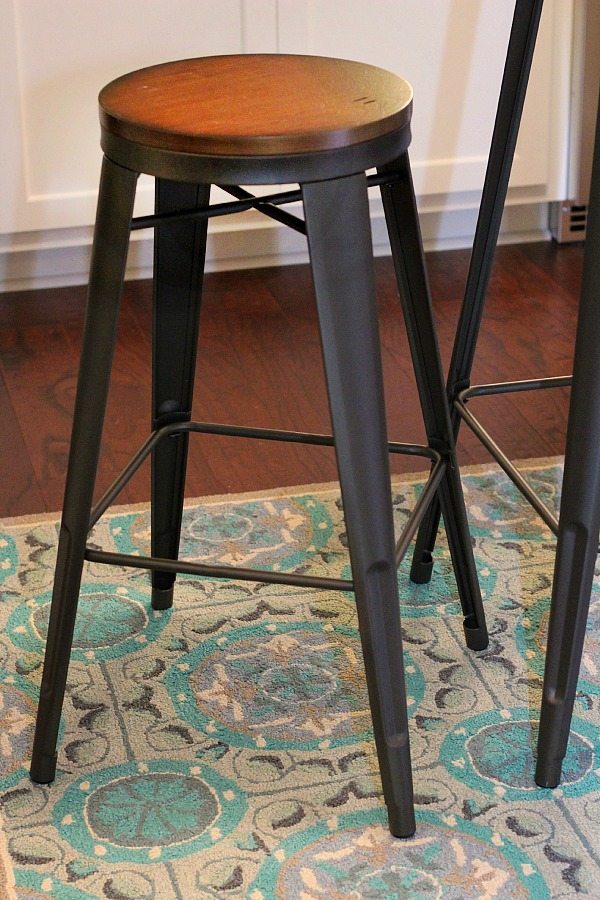 Metal and wood barstools for the basement