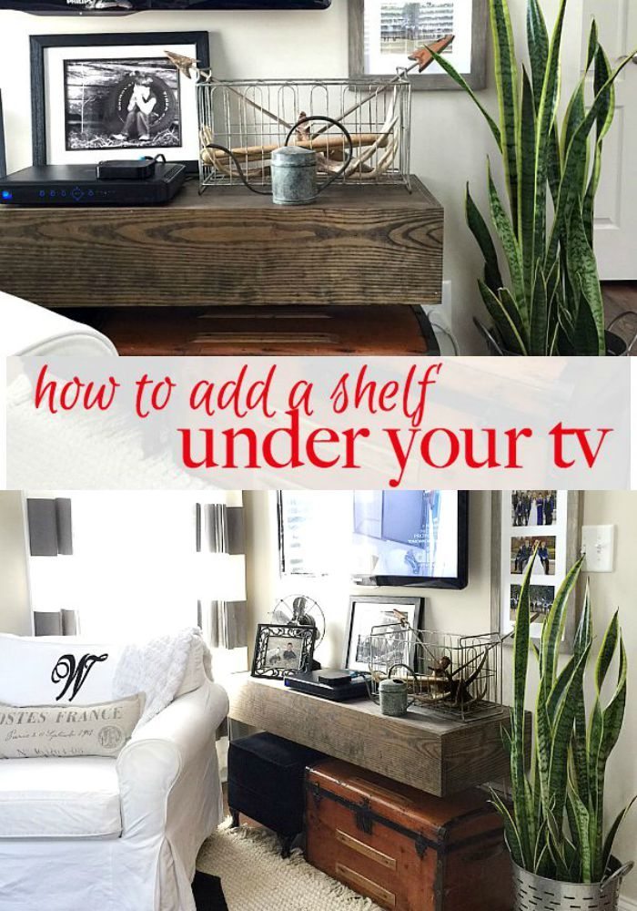 How to add floating shelf under your tv - Instructions for an affordable DIY floating shelf