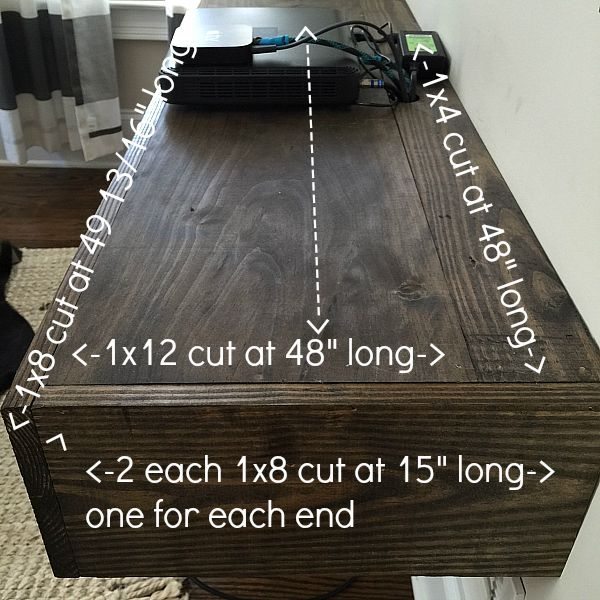 Join 2 boards for larger shelf under the tv at refreshrestyle.com