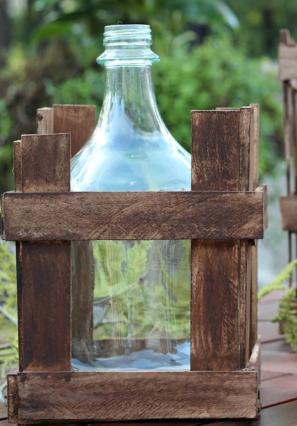 Demijohn or Carboy Glass Bottle in Original Crate