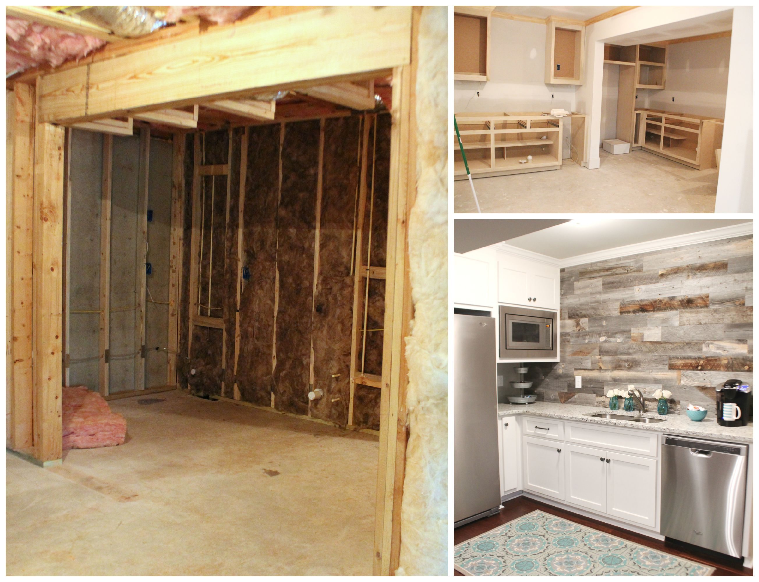 Basement kitchen area before and after refreshrestyle.com