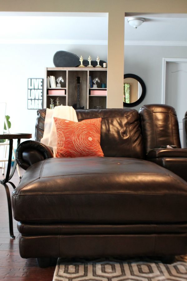 Cozy spot with an awesome orange BHG at Walmart pillow #sp at refreshrestyle.com