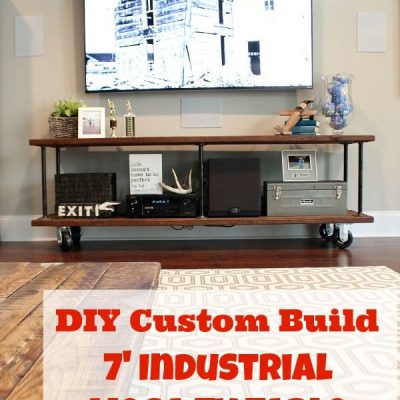 How to create a custom tv console easy DIY instructions included at RefreshRestyle.com