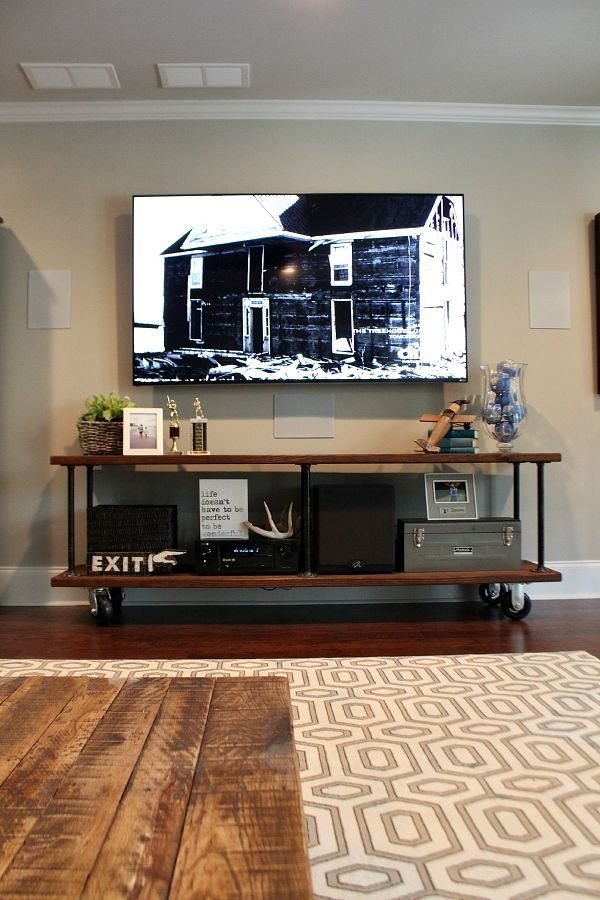 Industrial tv console deals table