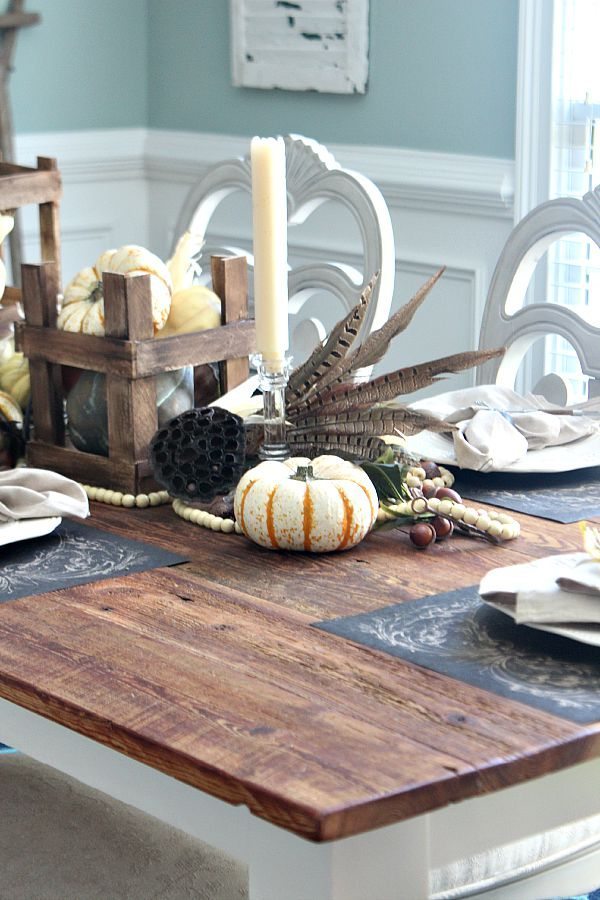 Neutral gathered harvest idea for farm table refreshrestyle.com