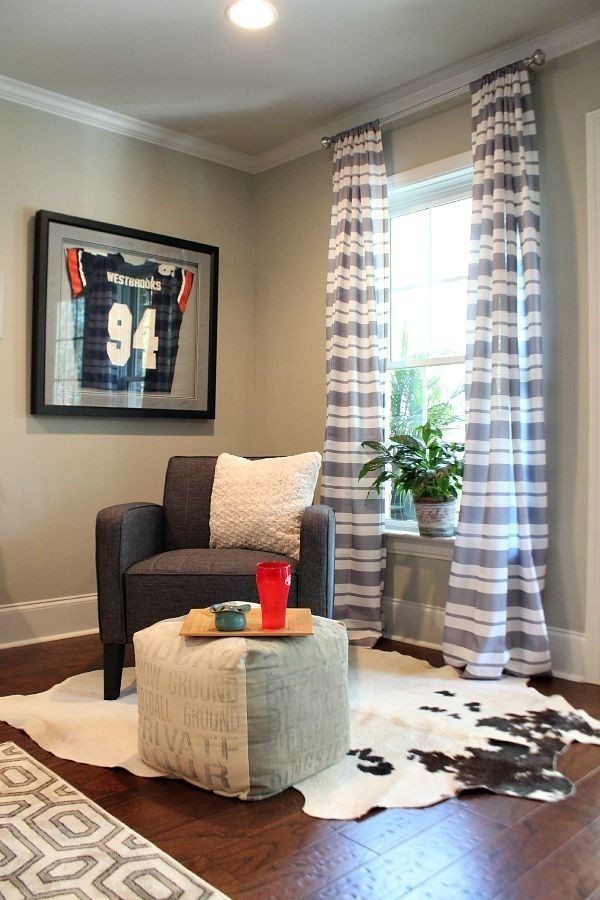 Striped curtains BHG at Walmart #sp in basement space at refreshrestyle.com