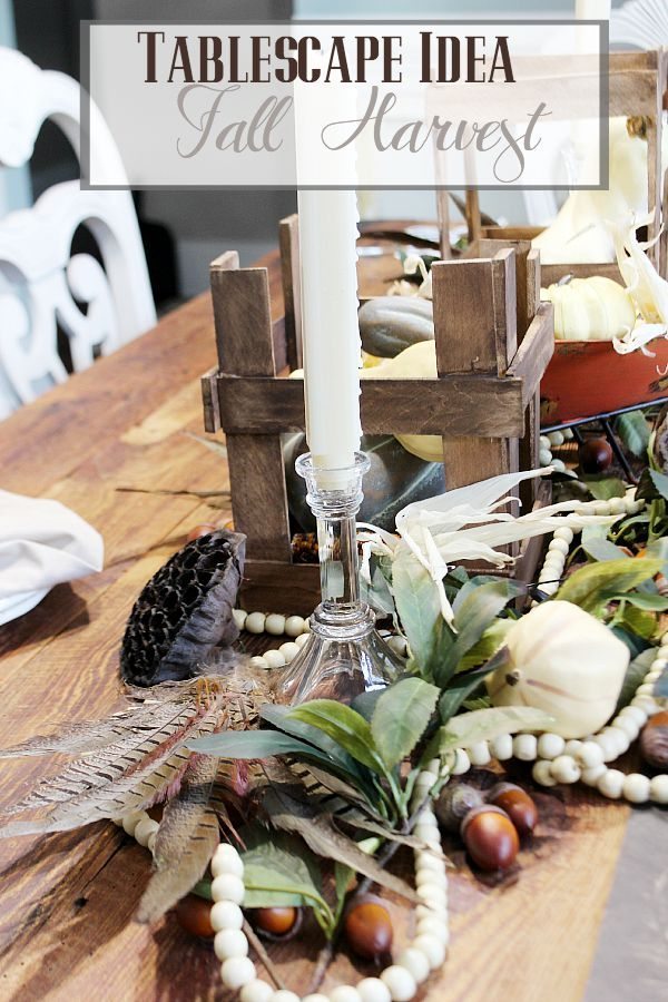 Tablescape Idea a Fall Harvest neutral colors refreshrestyle.com