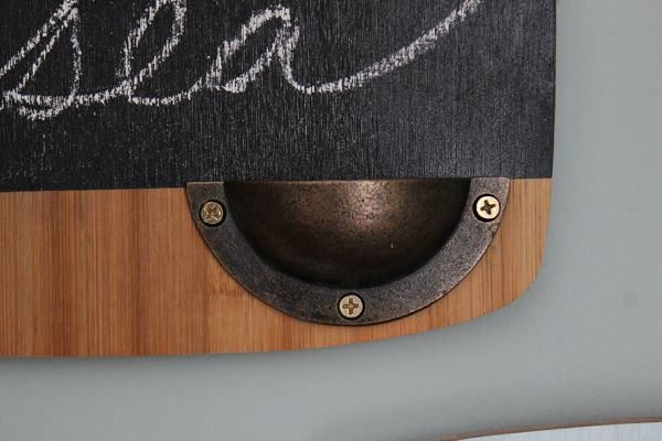 hardware used to hold chalk on a cutting board chalkboard at refreshrestyle.com