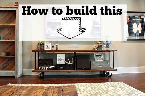 how to build an industrial table to go under the tv at refreshrestyle.com