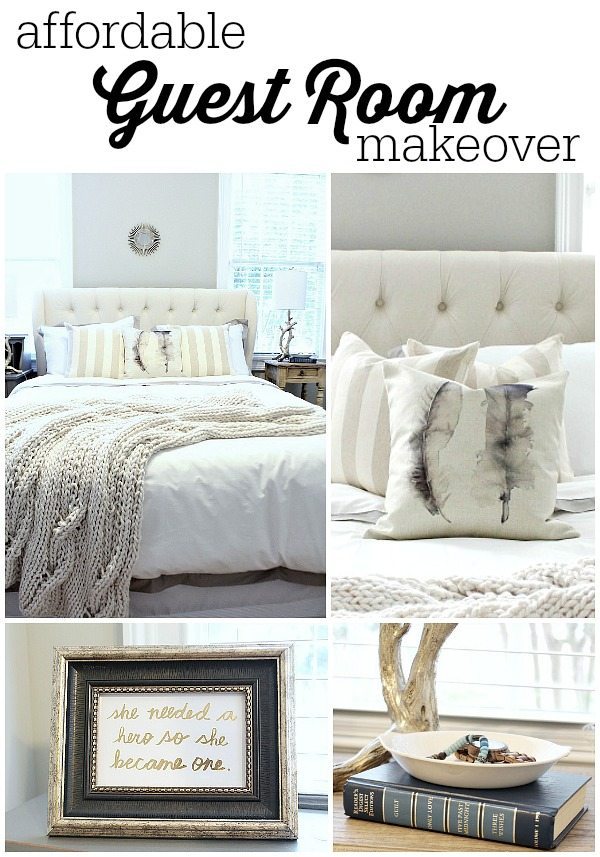 Calming and Affordable guest room makeover at refreshrestyle.com