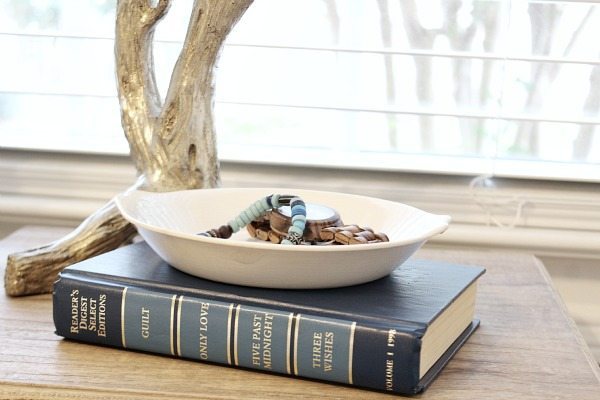 Bedside jewel holder/ use an ironstone bowl at refreshrestyle.com