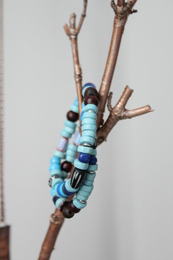 Blue bead bracelets, I love to layer with my Wood Watch at refreshrestyle.com