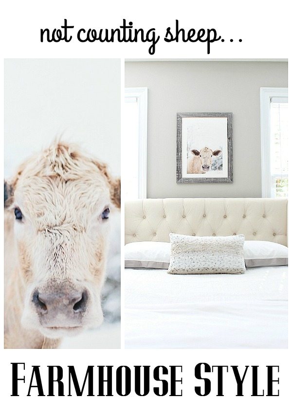 Create a restful guest room with neutral colors and plenty of personality with the Moo Cow Mint Print at refreshrestyle.com