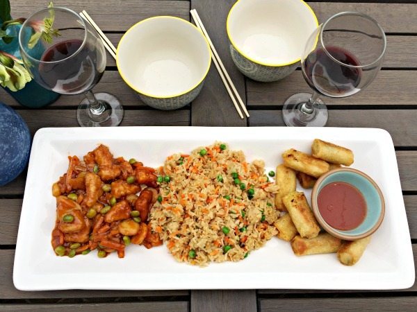 Dinner for two on the deck, yummy and quick P. F. Chang's frozen menu for home at refreshrestyle.com