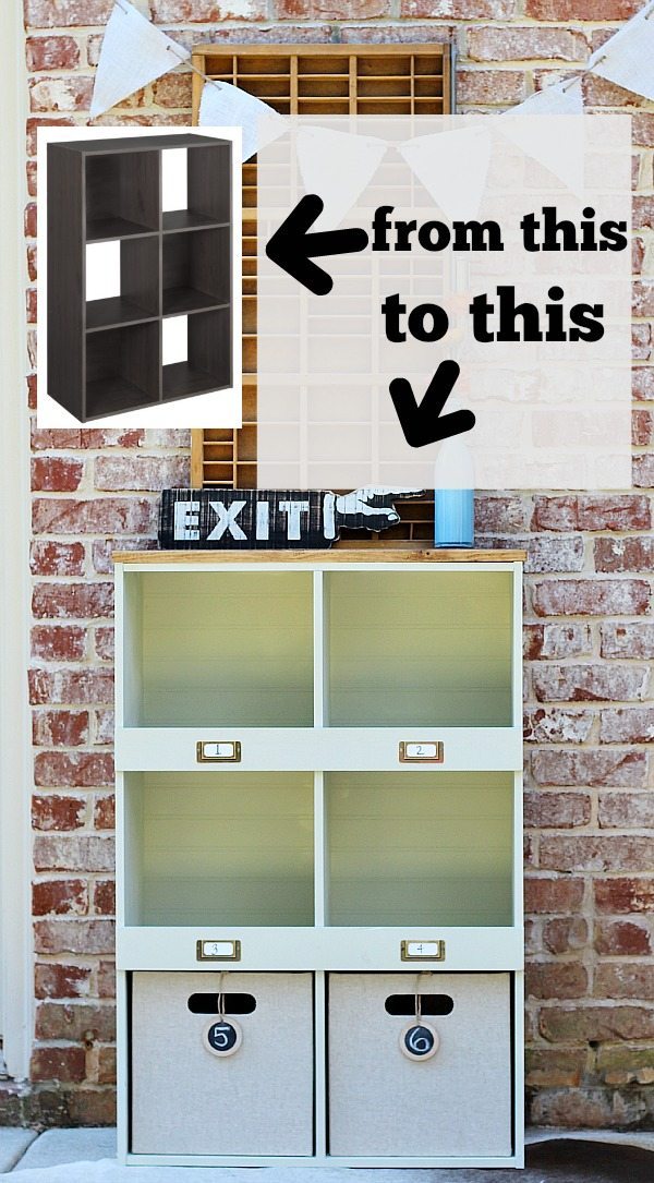 How to makeover a Lowes ClosetMaid laminate storage cube, create a custom look with HomeRight at refreshrestyle.com