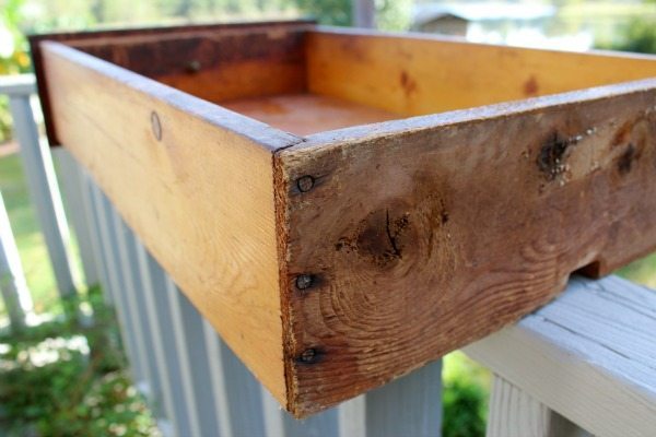 Old drawer used for a boot tray at refreshrestyle.com