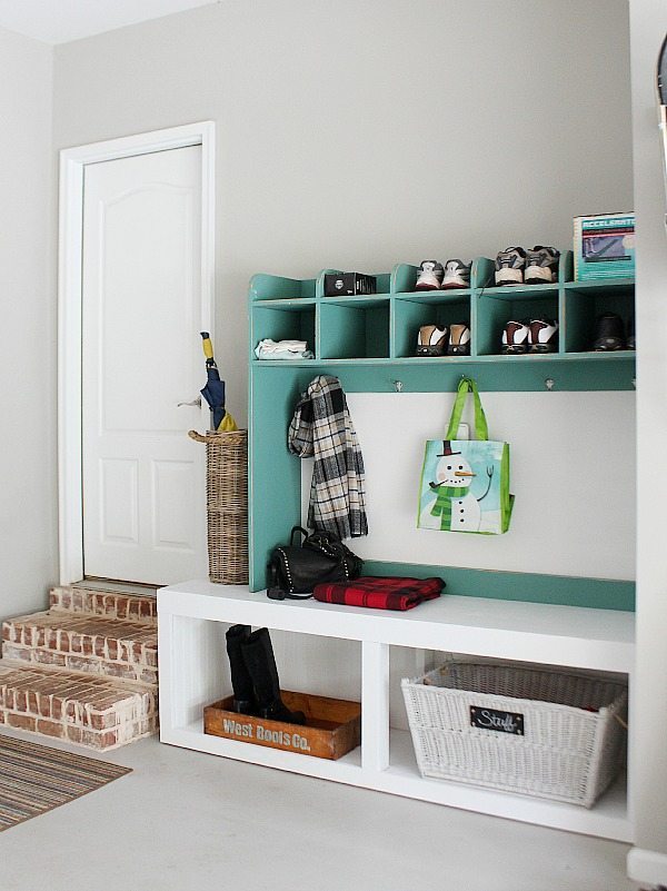 Winter ready mud room in the garage at refreshrestyle.com