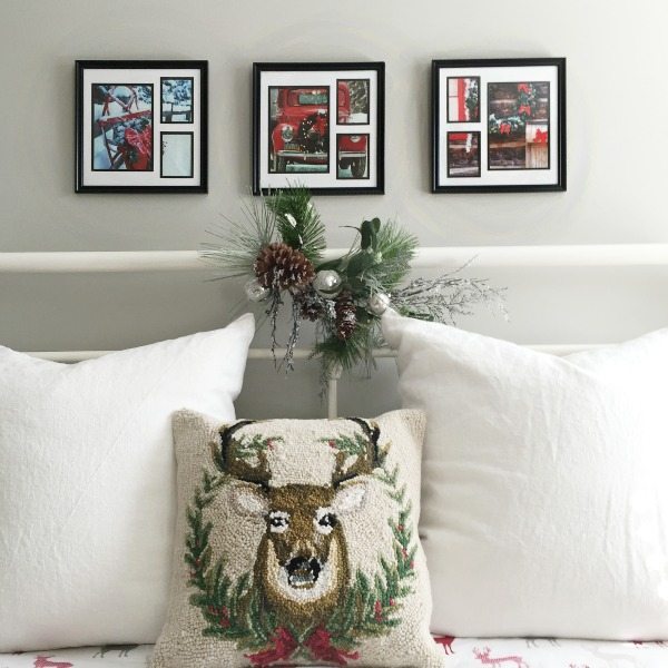 Dollar Tree art for the Christmas bedroom decor