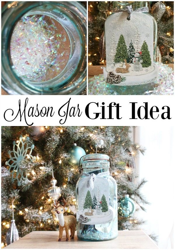 Mason Jar Christmas Gift Idea filled to the brim with goodies