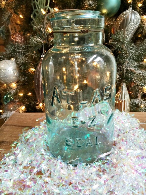 Vintage mason filled with Christmas gift, Mason Jar Christmas Gift Idea