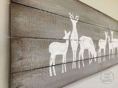 close up planked deer art