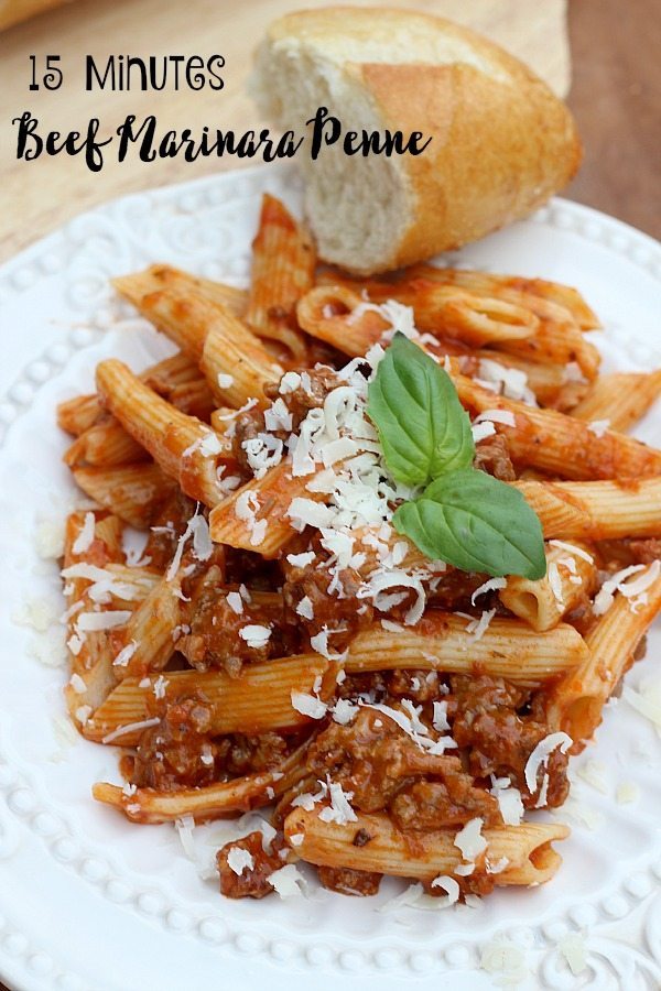 Cook in tonight with this 15 minutes, one pot Tyson Beef Marinara Penne