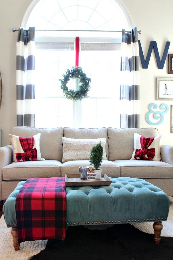 Family room refresh restyle Christmas Home Tour