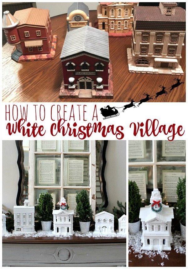 How to create a white Christmas village, a snowy little town at Refresh Restyle