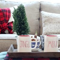 Jingle and Merry cups at refresh restyle Christmas Home Tour
