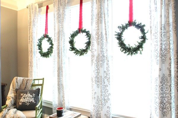 Three wreaths on the windows