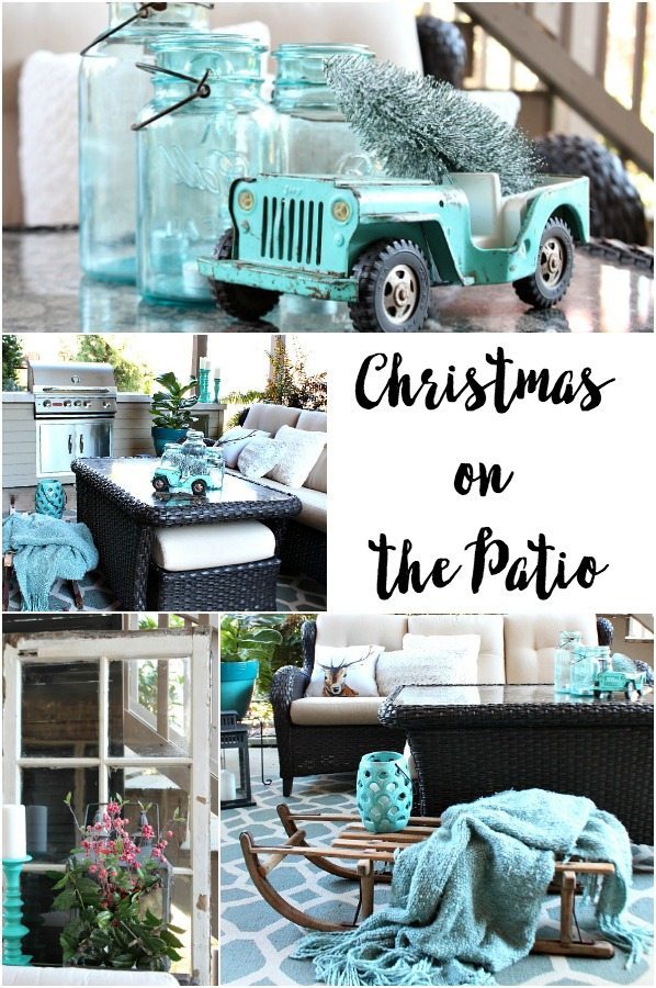 Turquoise Patio decor for Christmas and Winter at Refresh Restyle