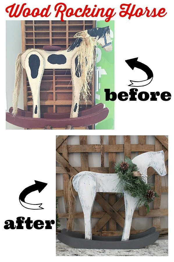 Wow! what an idea for a vintage wood rocking horse makeover at refresh restyle