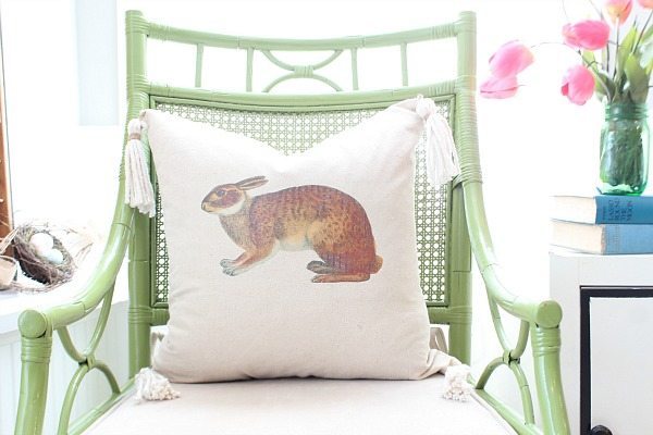Easter Bunny Pillow - easy do it yourself bunny pillow with tassels
