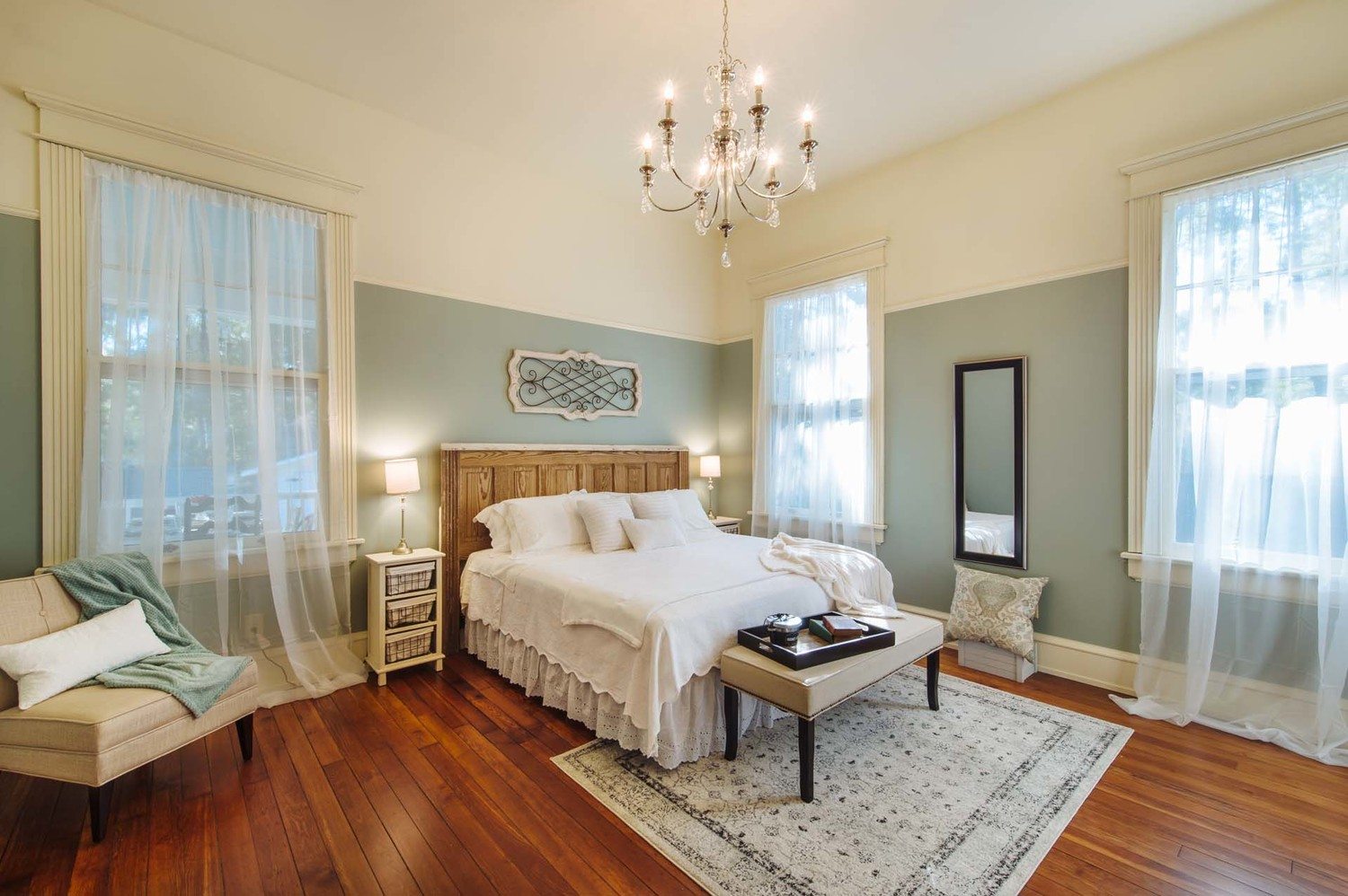 Master bedroom in the Southern Romance Phantom Screens idea home