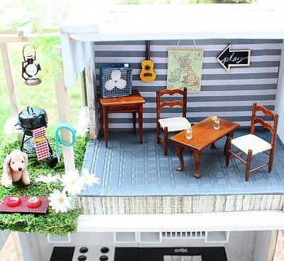 Dining area with outside pergola Dollhouse at Refresh Restyle