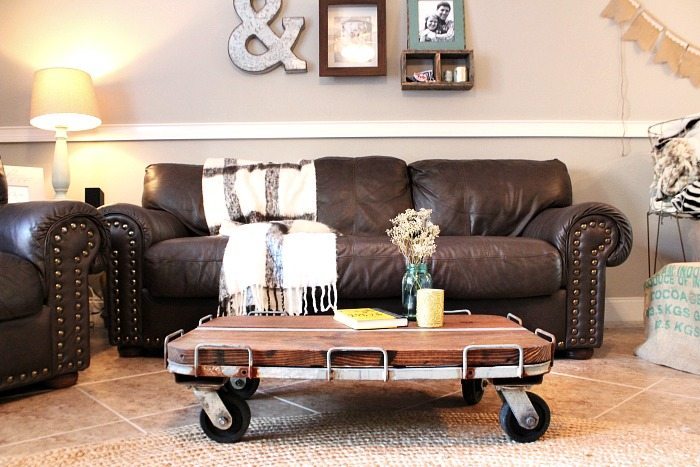 Industrial cart on sale coffee table