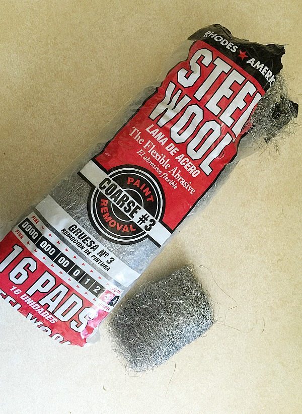 Steel wool - make your own stain for wood