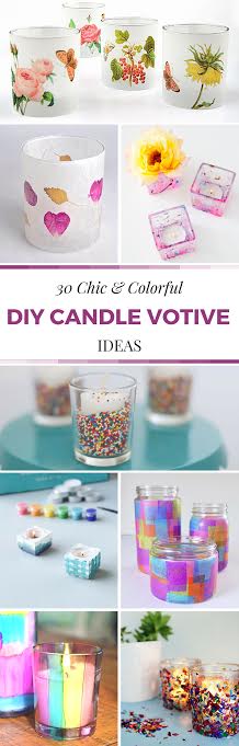 30 Chic and Colorful DIY Candle Votive Ideas