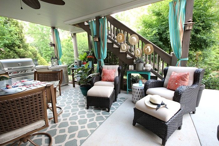 Easy No sew outdoor curtains and Outdoor Entertaining Easy and Affordable at Refresh Restyle