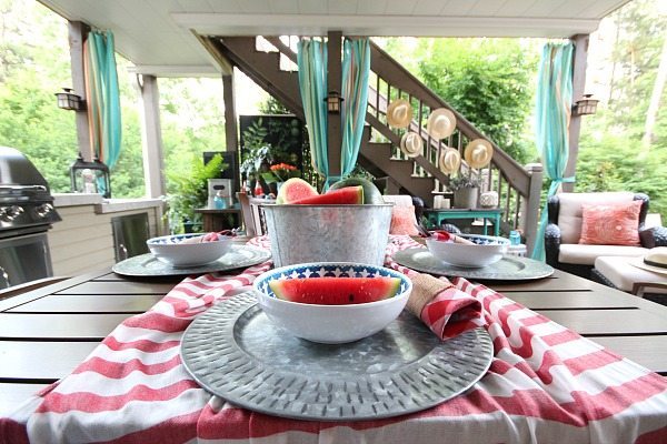 No sew outdoor curtains and Outdoor Entertaining Easy and Affordable at Refresh Restyle