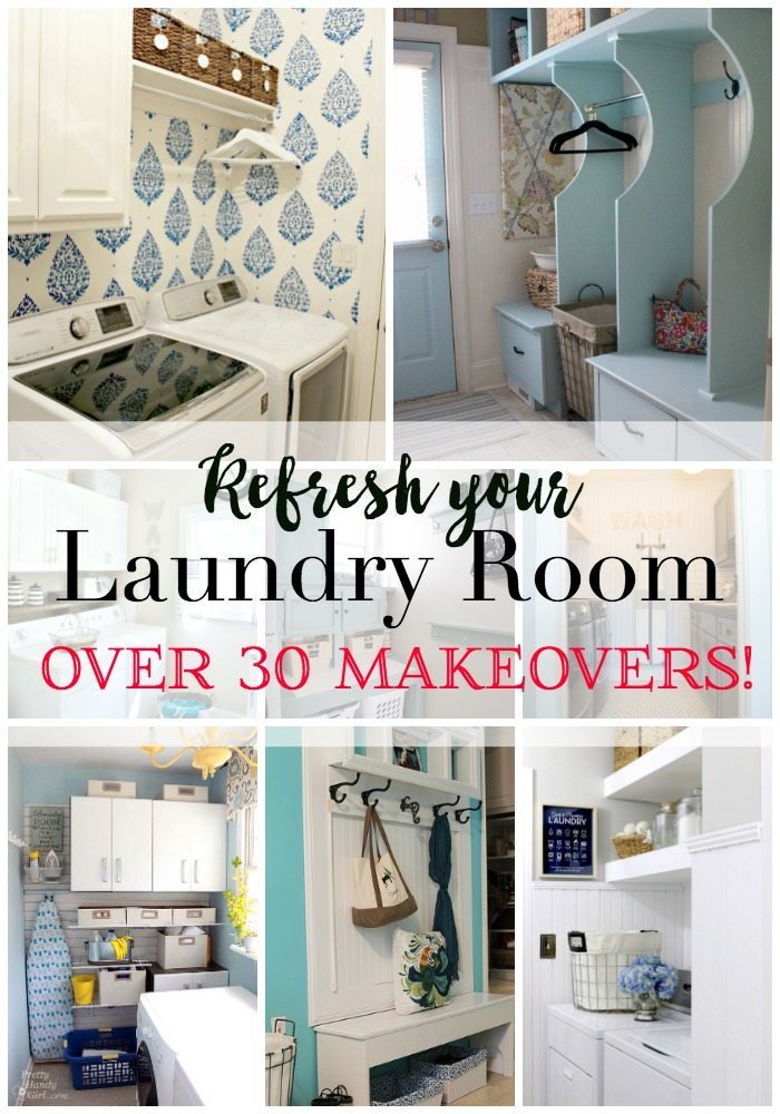 Over 30 laundry room makeovers - lots of do it yourself ideas at Refresh Restyle