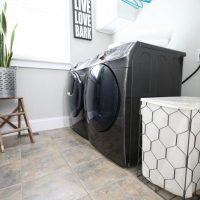 Small laundry makeover with stunning appliances - Samsung Black Stainless Steel Addwash and Dryer - the dynamic duo review at Refresh Restyle
