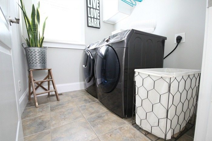 Small laundry makeover with stunning appliances - Samsung Black Stainless Steel Addwash and Dryer - the dynamic duo review at Refresh Restyle