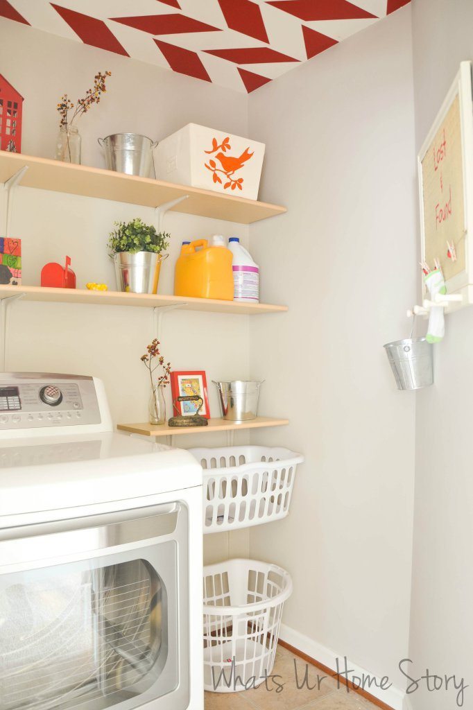 Whats Ur Home Story Laundry-room-with-red-accents