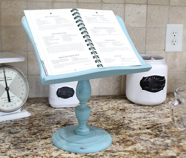 iPad recipe book holder - thrifty makeover at Refresh Restyle using Folk Art chalk paint