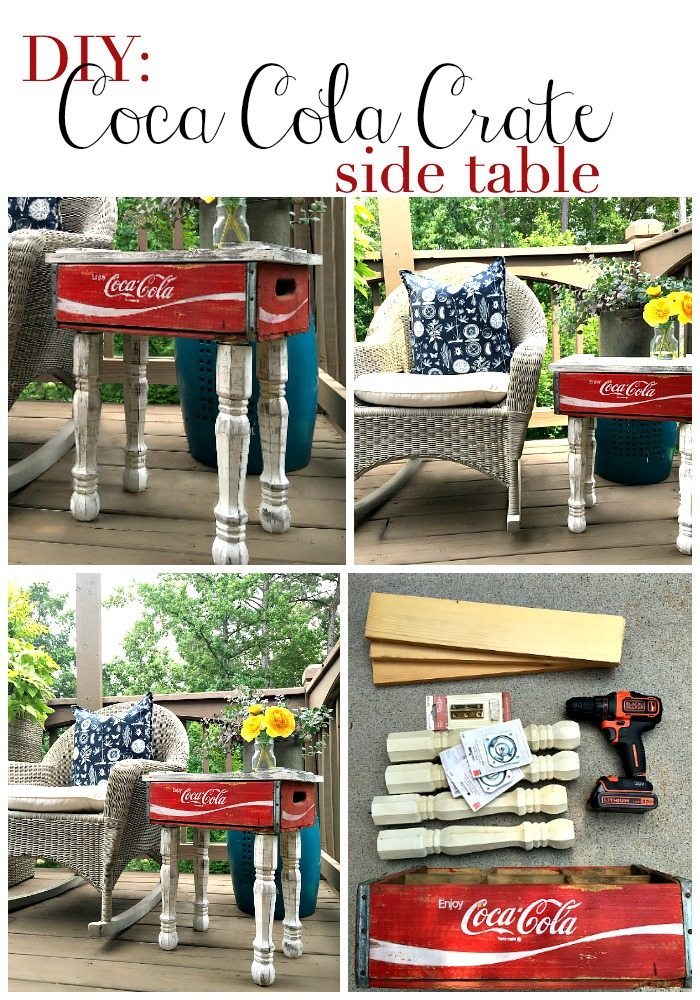 DIY Coca Cola Crate Side Table - get the instructions at RefreshRestyle.com