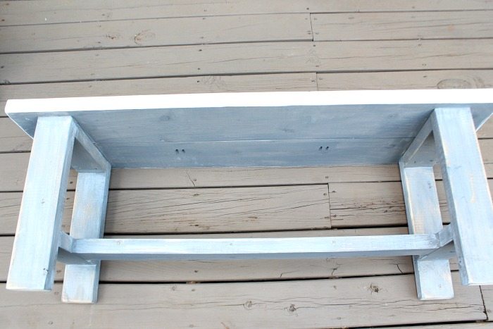 Farmhouse Bench - easy DIY instructions included at RefreshRestyle.com