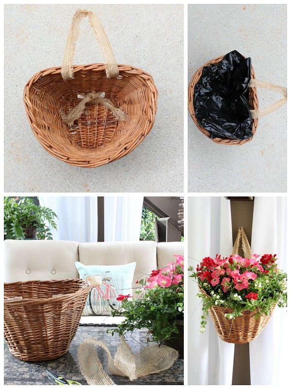 Step for making a bicycle basket planter at refreshrestyle.com