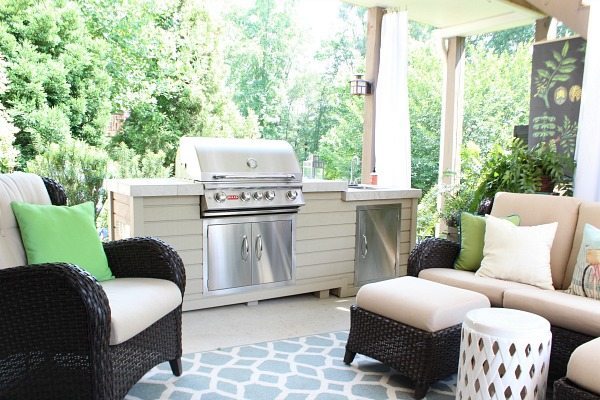 We built this and we love it out here - summer patio at RefreshRestyle.com