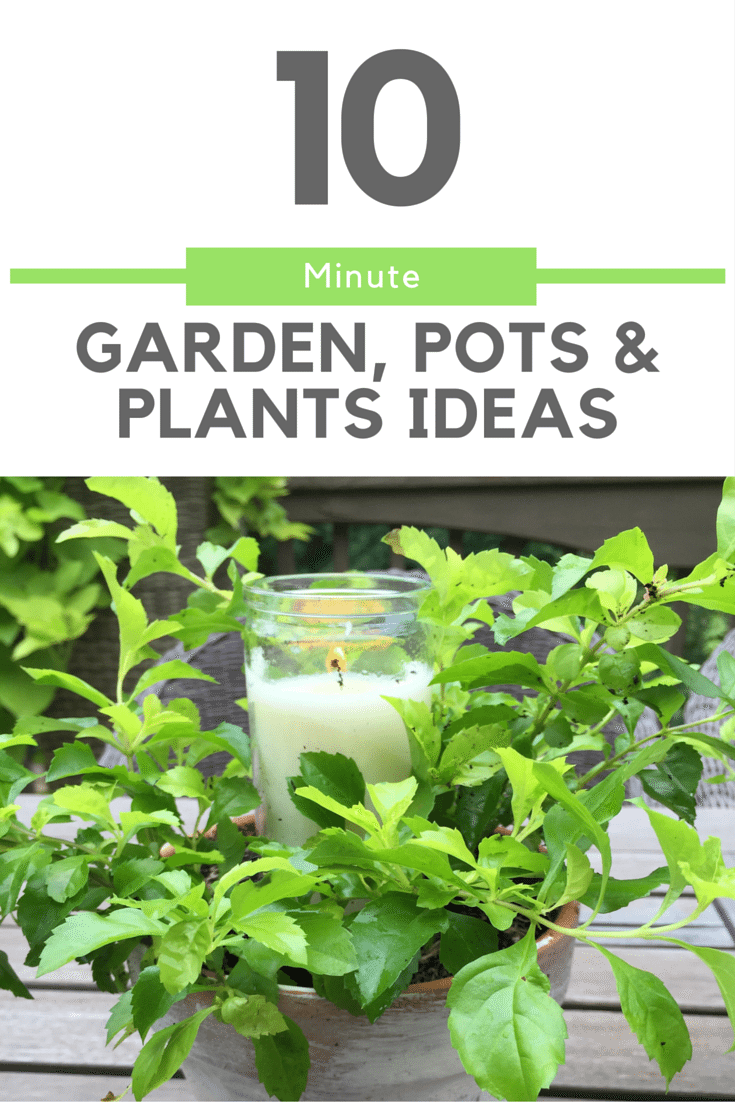 Easy 10 Minute idea for using clay pots candles and plants